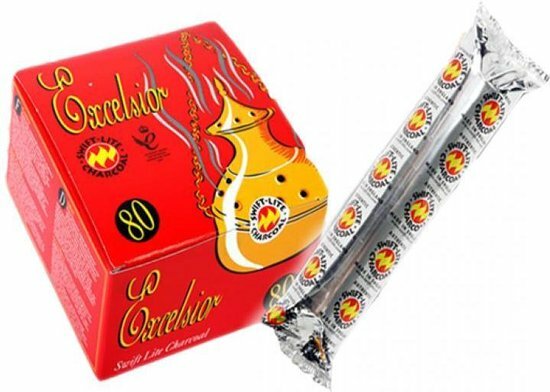 Houtskool tabletten excelsior doos 8 rollen