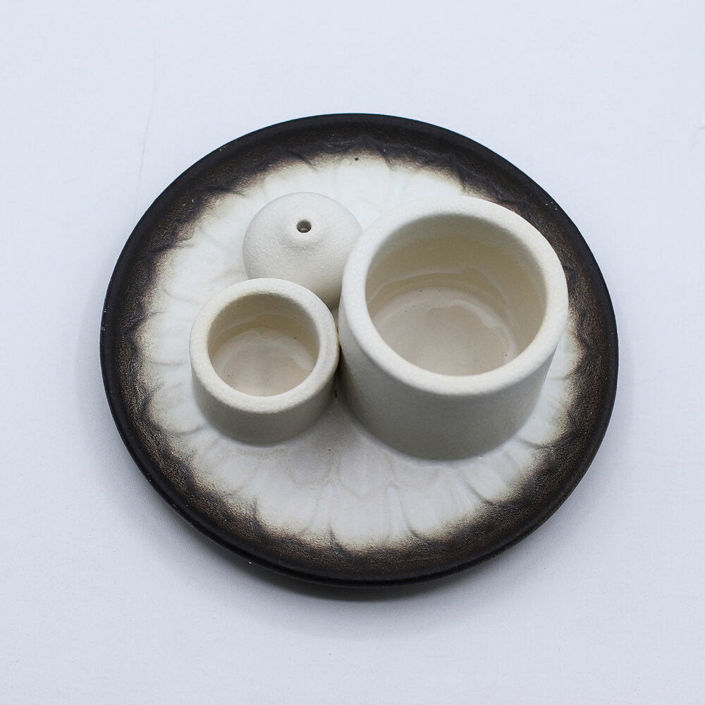 Wierookbrander voor Palo Santo houtje en smudgestick wit grijs