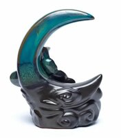 Backflow wierookbrander maan keramiek